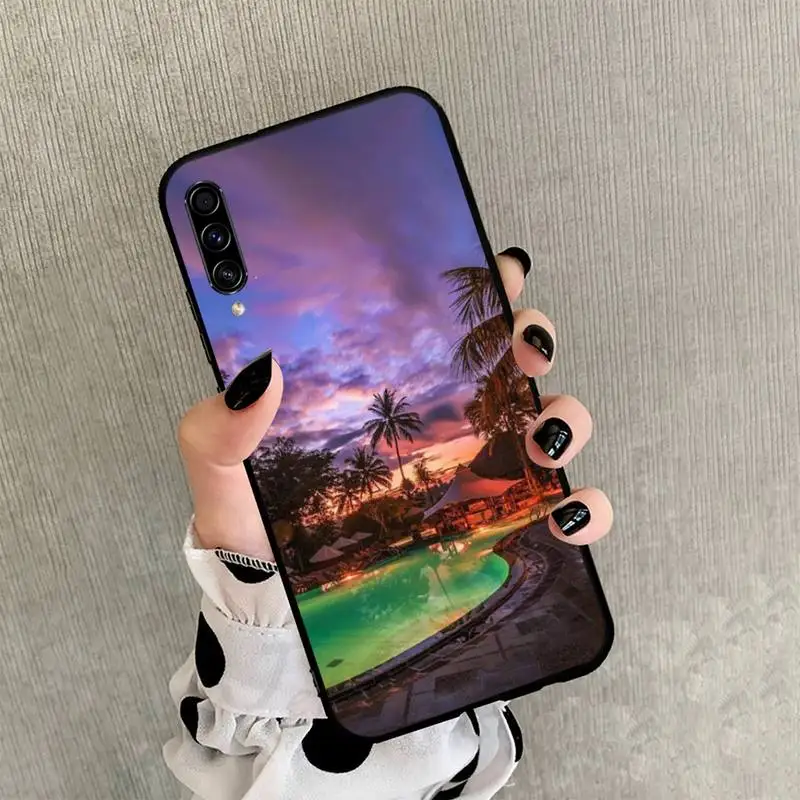 

Sunset view of Bali Phone Case black For Samsung galaxy S 21 20 10 8 A 51 71 50 21s 70 40 20 20e note 10 plus Ultra 5g fe