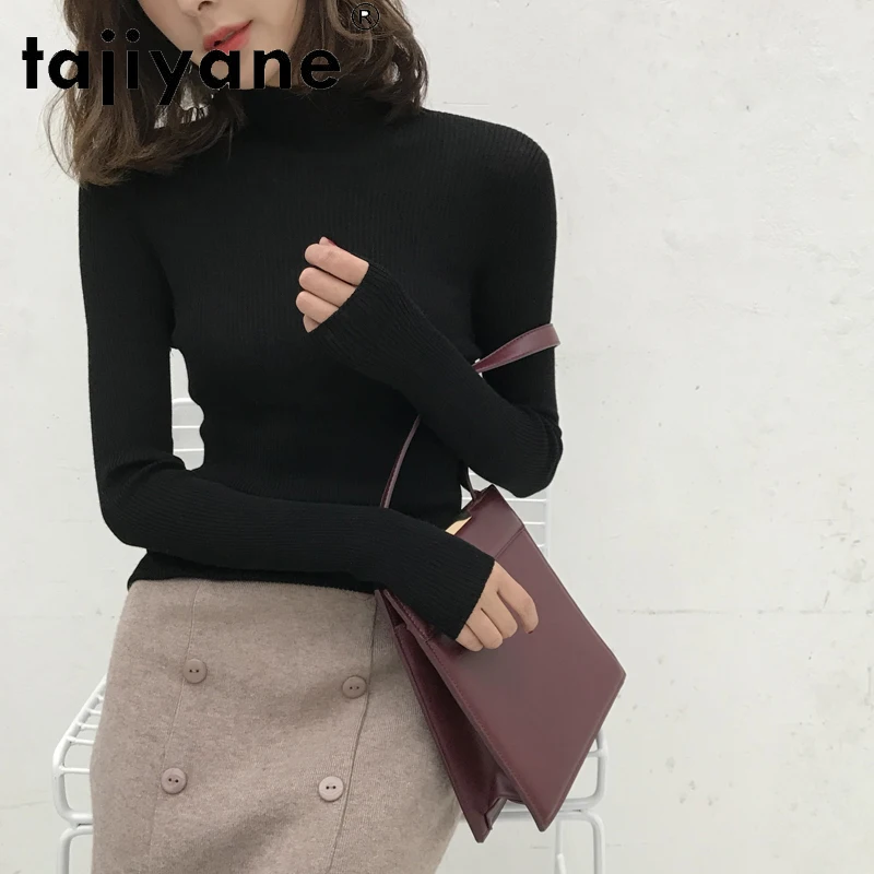 

Tajiyane Winter Clothes Women 2020 100% Wool Sweater Woman Real Sheep Fur Women's Turtleneck Sweaters Warm Kobieta Swetry TN924