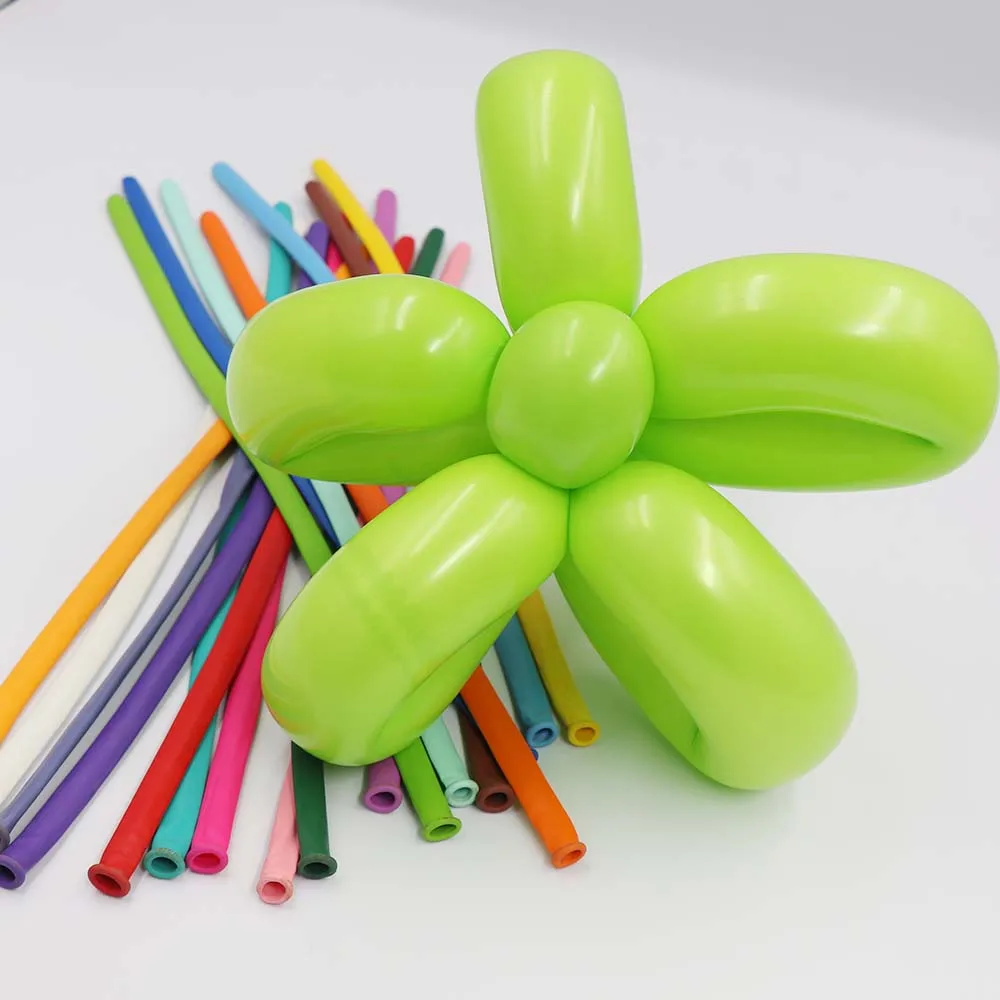

100Pcs Long Shape Balloon Latex Assorted Colors Wedding Birthday Christmas Holiday Decor Tying Twisting Balloon