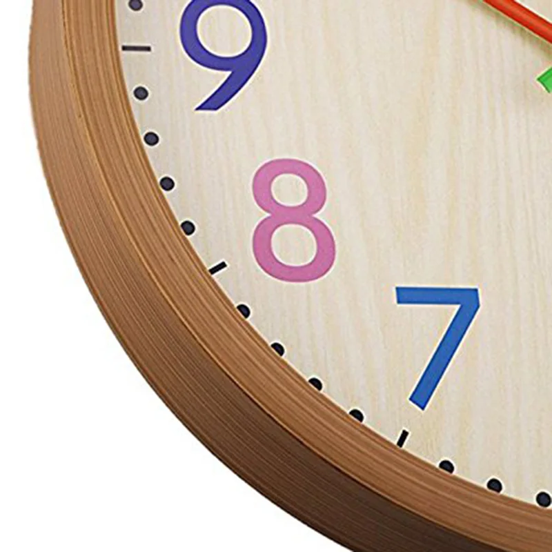 12 inch Easy Read Silent Wall Clock Colorful Arabic Numerals Round for Living Room Battery Not Included | Дом и сад