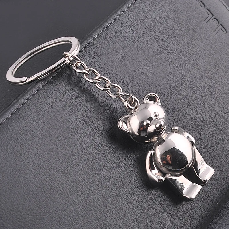 

Cartoon Teddy Bear Keychain Cute Animal Metal Keyring Children Couples Like Gift Bag Backpack Car Key Pendant Creative Current