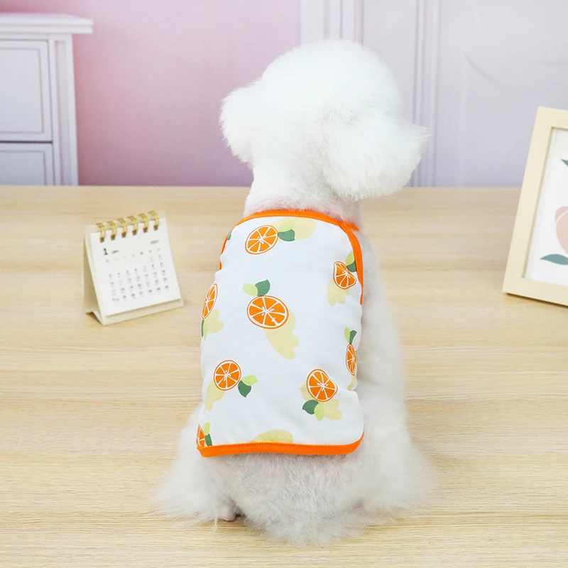 

Spring Summer Dog Vest Thin Sleeveless Dog Shirt Cute Fruits Print Cartoon Sling Vest Breathable Skin-friendly Pet Clothing