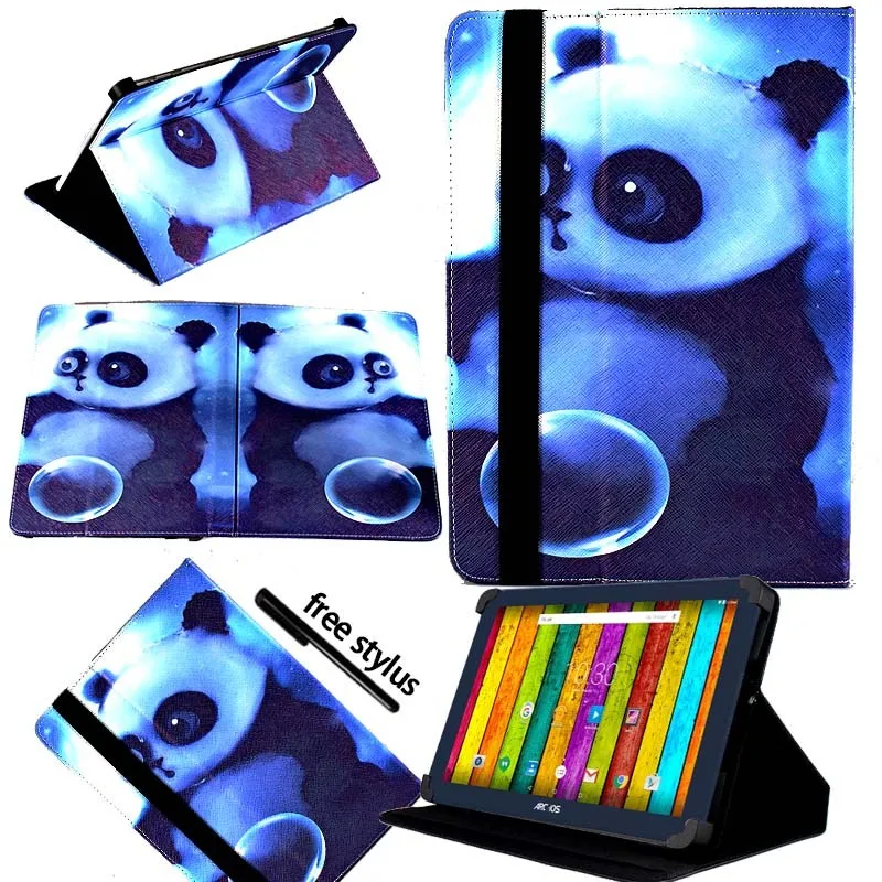 Panda KK&LL кожаный чехол-книжка для планшета+ Бесплатный стилус для ARCHOS 101e 101f Neon 10 дюймов - Цвет: Panda