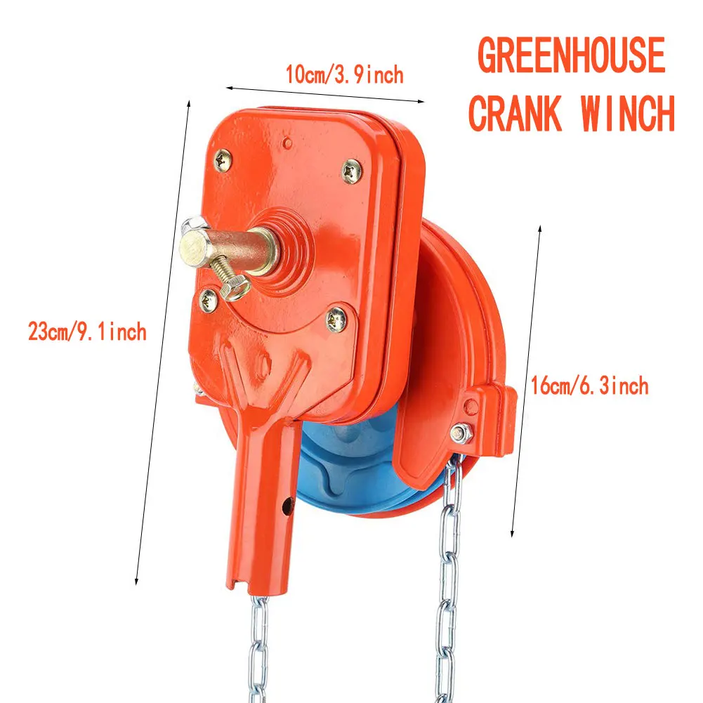 

Greenhouse Manual Winch Side Top Film Roll Up Coiling Rolling Blinds Machine Gardening Tool 4M Roll Height for Agriculture