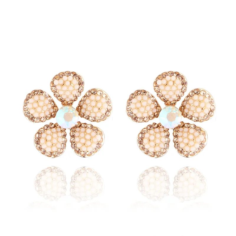 Женские серьги-гвоздики с зелеными бусинами LUBOV большие винтажные богемные