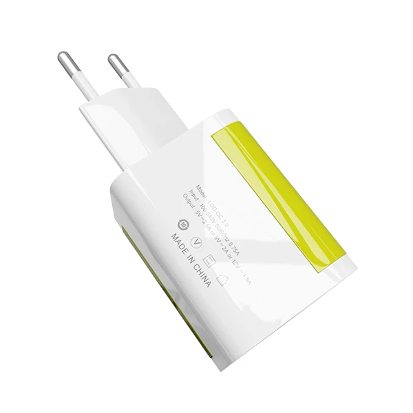 W03-Yellow USB-Зарядное устройство Dual 2 порта штепсельная вилка европейского стандарта, 5 В/2A дорожный настенный адаптер Светодиодный светильник USB ЗУ для мобильного телефона для Xiaomi huawei samsung LG iphone - Тип штекера: W03-Yellow