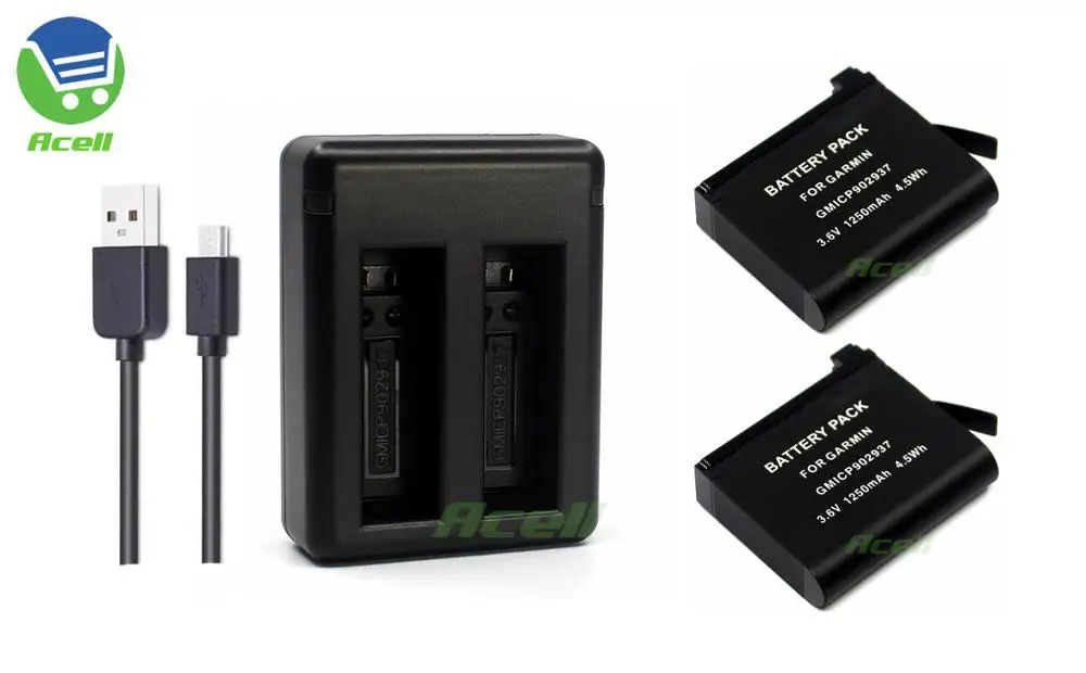GMICP902937 010-12389-15 Аккумулятор для GARMIN VIRB®Экшн-камера Ultra 30 4K - Цвет: 2Battery 1Charger
