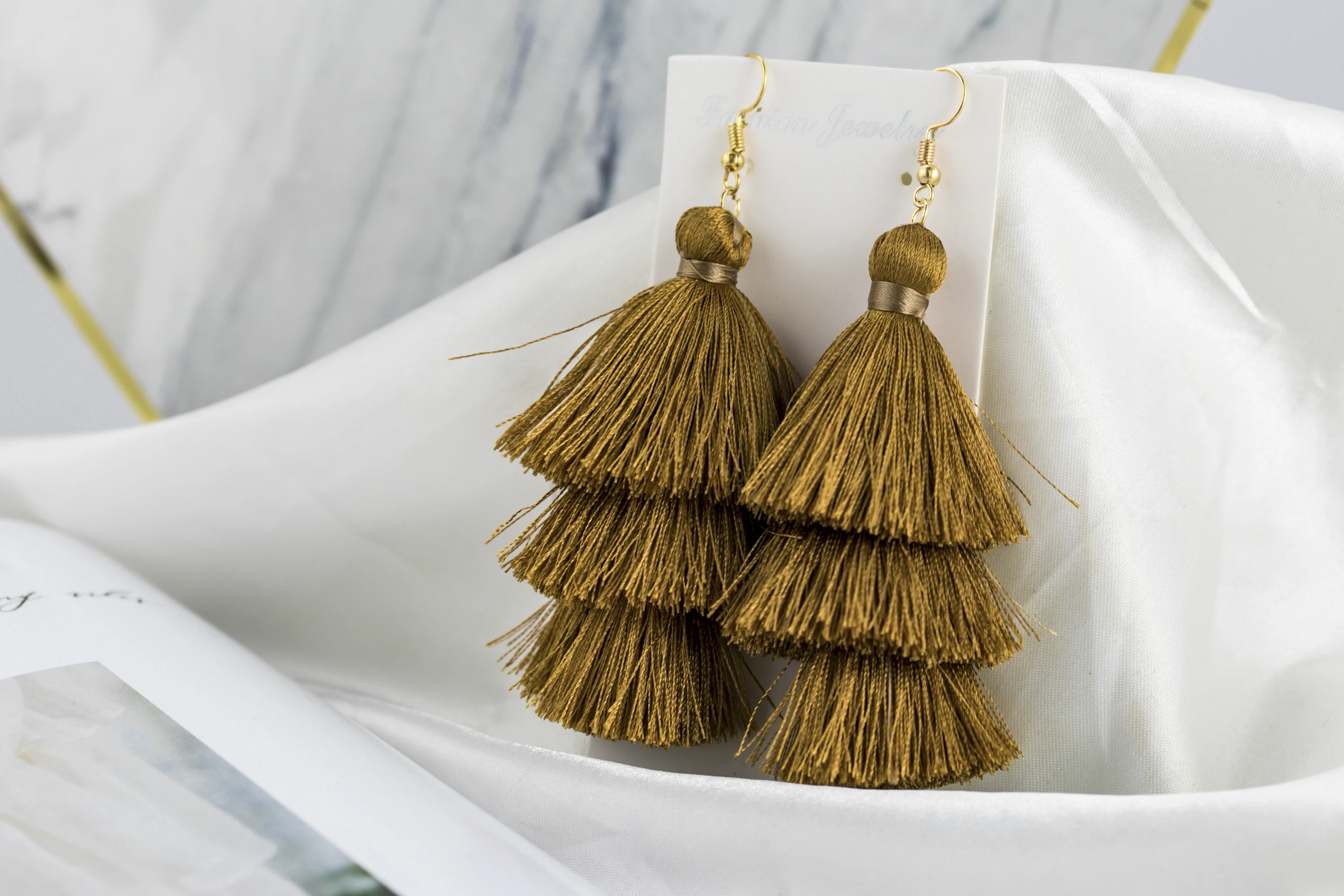 Модные трехслойные длинные висячие серьги BFH с кисточками для женщин женские