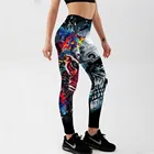 Леггинсы с высокой талией и принтом в виде головы и лица