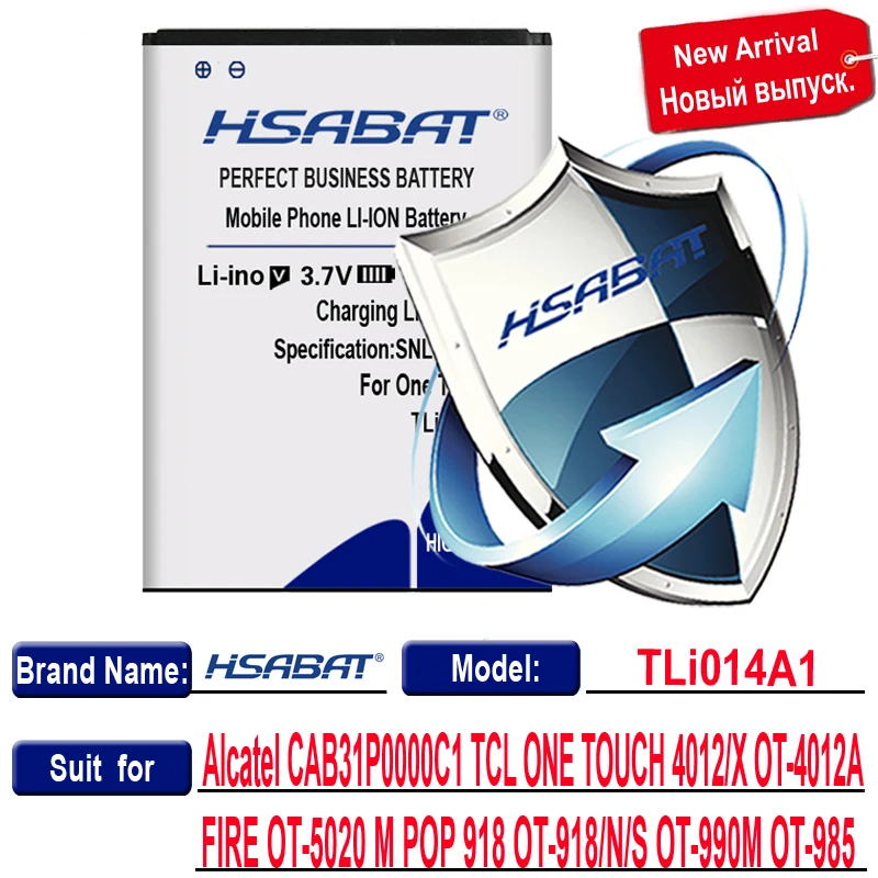 Аккумулятор 2550 мА · ч для Alcatel TLi014A1 CAB31P0000C1 TCL ONE TOUCH 4012/X OT-4012A FIRE OT-5020 M POP 918 OT-918/N/S OT-990M