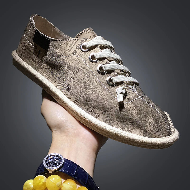 Мужская обувь Повседневные Эспадрильи на шнуровке Мужские летние парусиновые