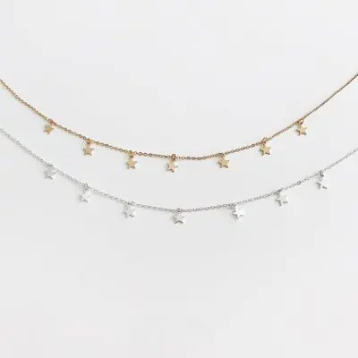 Вечерние Новые простые женские ожерелья s Boho женские колье золотая, Серебряная цепочка подвеска в виде звезды и ювелирные изделия подарки для свадьбы пентаграмма ювелирные изделия