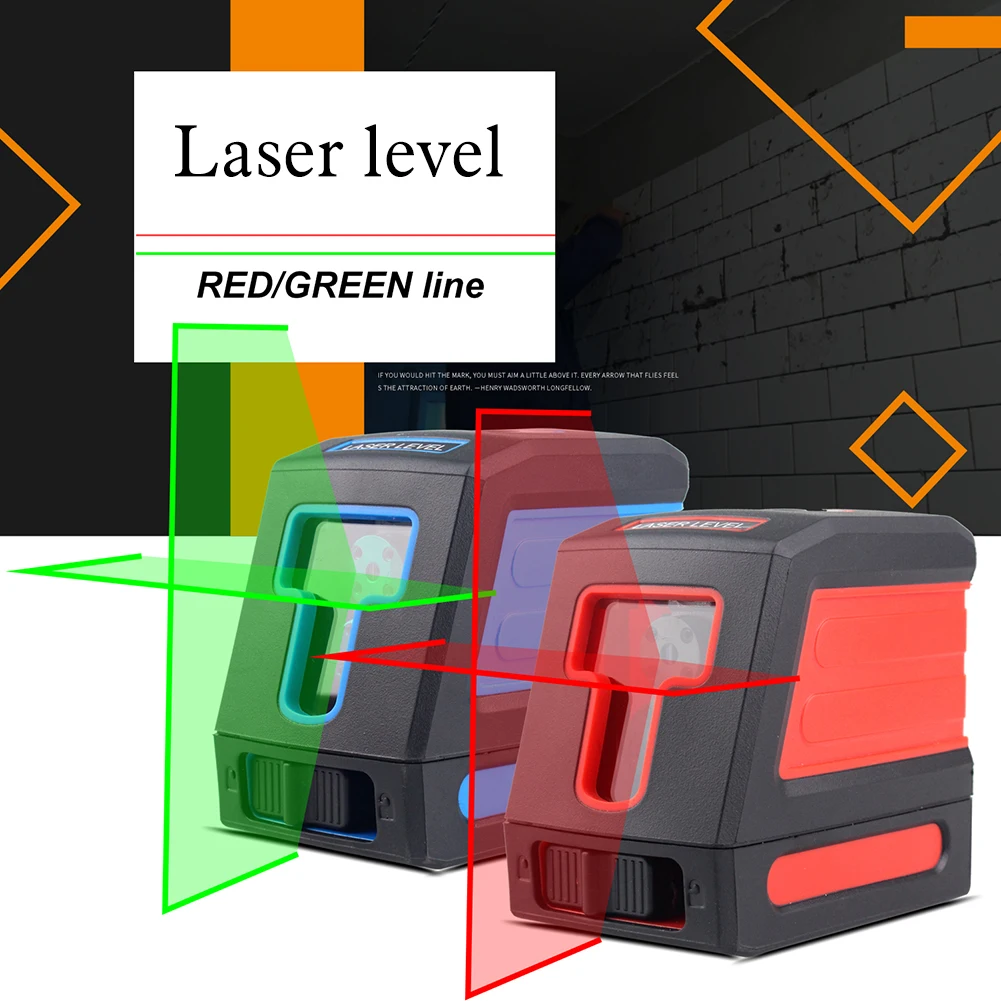 

2 Line Green Beam Vertical Infrared Laser Level Meter Laser Level Instrument Self-Leveling Laser Diagnostic Tools For Roadworks