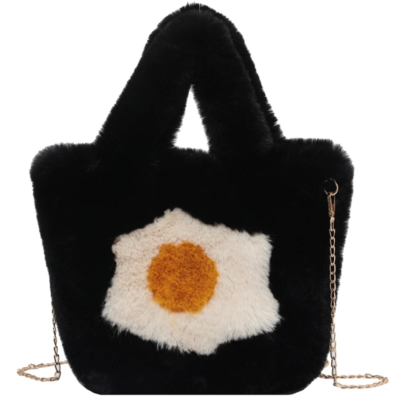 

Faux Fur Luxury Brand High Quality Bucket Crossbody Handbags Shopper bag2021 Winter Bags Female Casual Shoulder