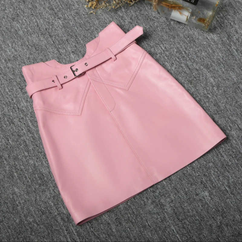 

Юбка женская из натуральной кожи, Офисная модная брендовая одежда, большие размеры, Осень-зима