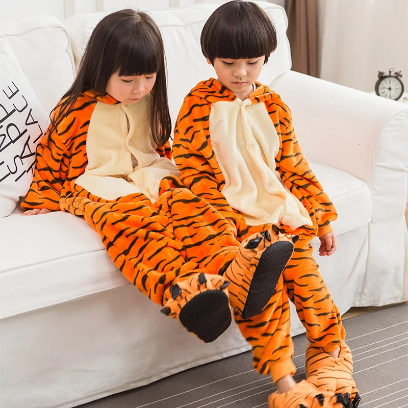 

Kids Tiger Pajamas Anime Costume Carton Animal Onesie For Boys/Girls Cosplay Pajamas Children Sleepwear