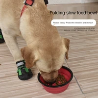 pet dog slow food bowl outdoor portable foldable pet bowl large medium and small common use in dogs