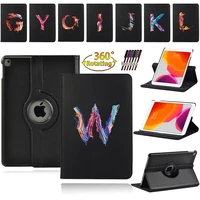 for apple ipad 2 3 4 5 6 7th genmini 45ipad 8 9th 2020 2021 10 2 initial name leather rotating stand tablet cover case