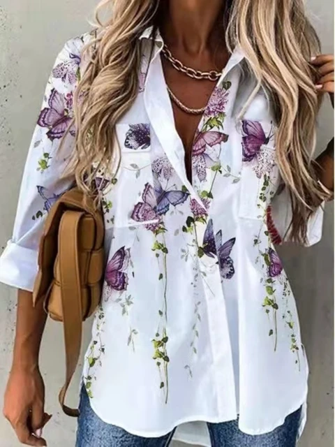 Fashion casual loose top shirt 5
