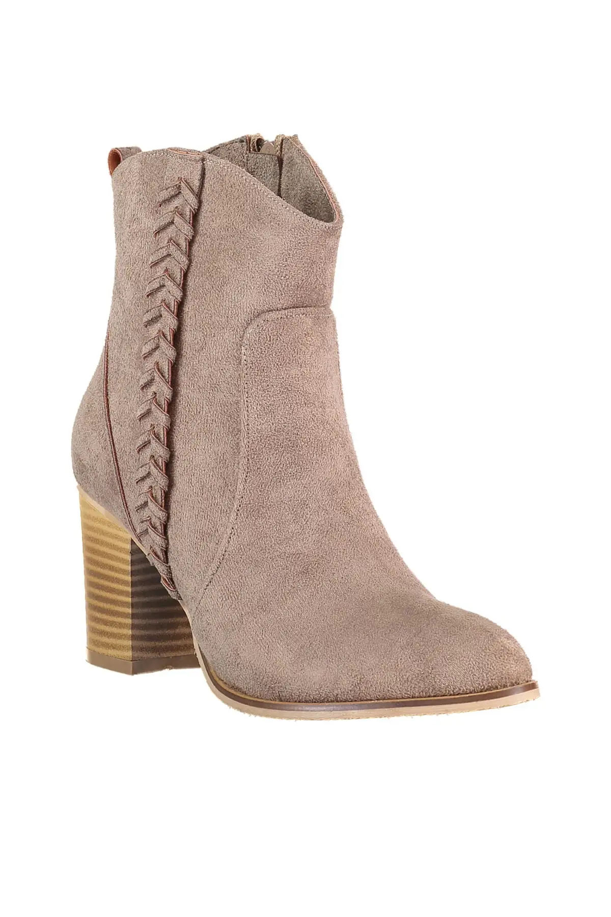 SOHO New Fashion Women's Ankle Boots Casual Pointed Leather Square High Heel Ladies Quality Khaki Shoes - 13628 | Обувь