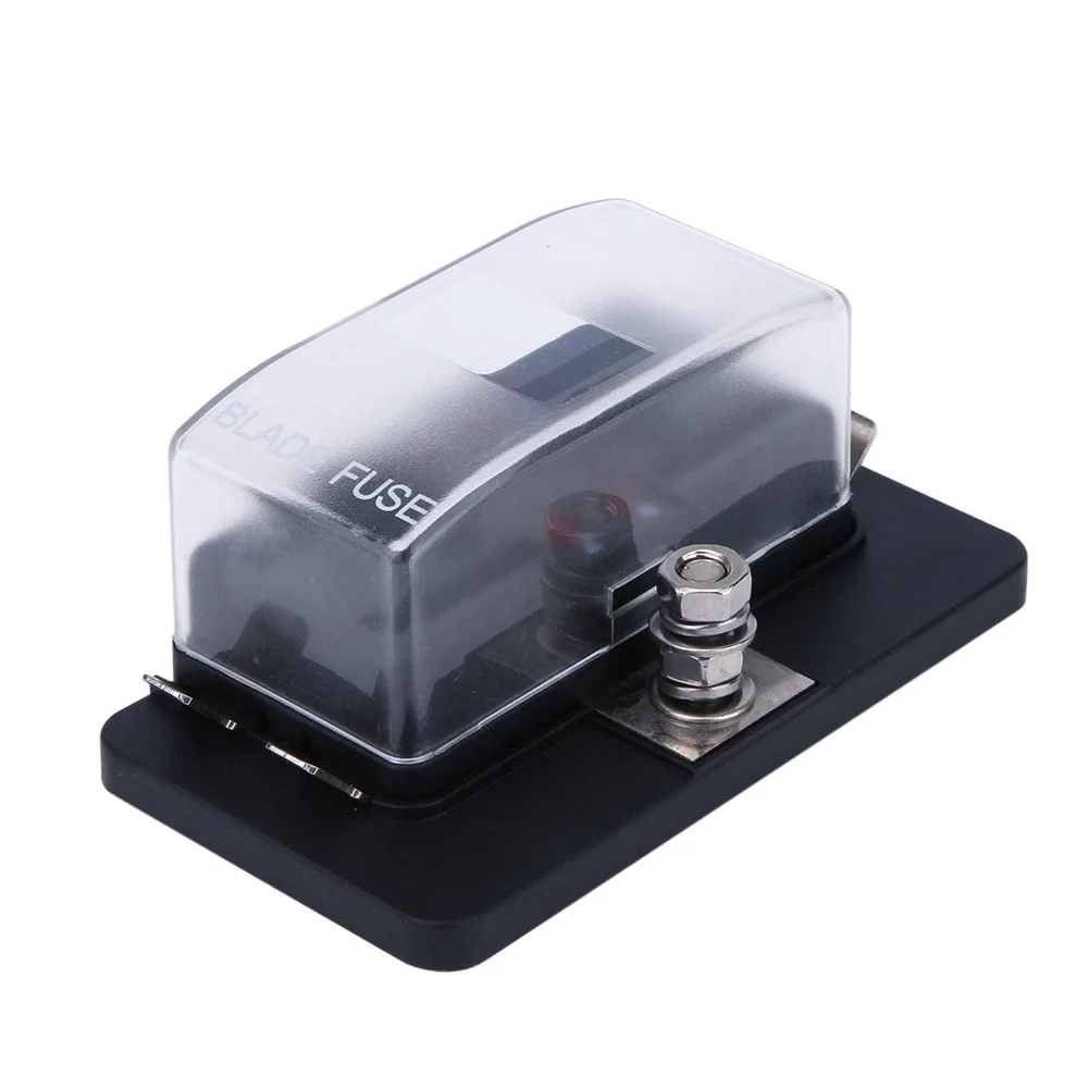 

4 Way Circuits Fuse Block Blade Fuse Holder Box with LED Warning Indicator Protection Cover for Car Boat Marine Truck RV 12-24V