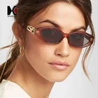 Женские маленькие солнцезащитные очки SHAUNA, металлические очки кошачий глаз с украшением в виде прыжков гепарда и бриллиантов