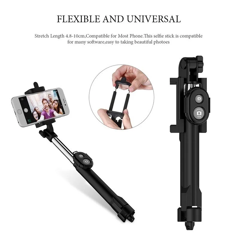 3 in 1 Portable Bluetooth Selfie Stick Tripod Hand-held Remote Control Extendable Foldable For Smartphone camera | Мобильные