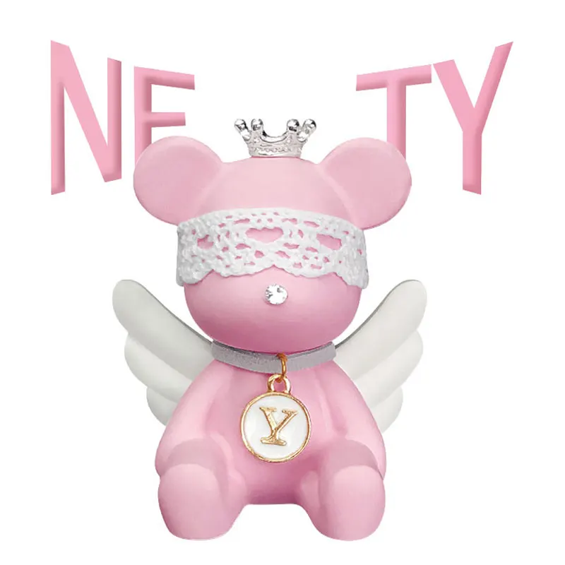 

Pink Angel Wings Bear Patches for Kid's Clothing T Shirt Letter Y Iron on Transfers on Baby Clothes Thermo Stickers Appliques
