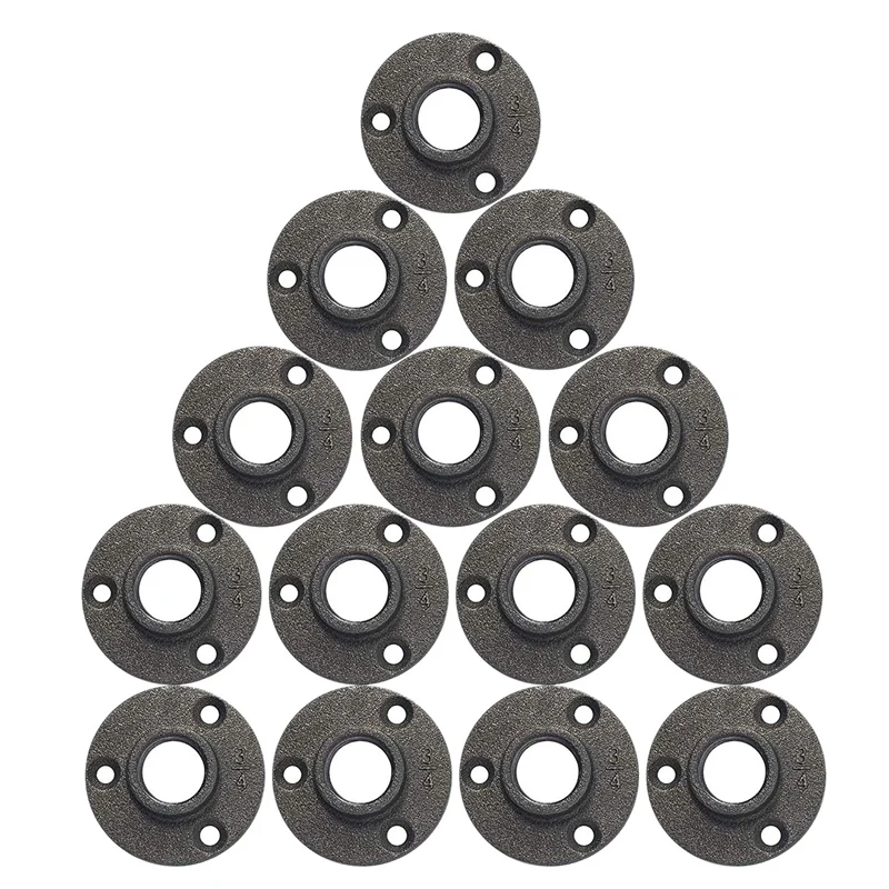 Горячая XD 16pcs 3/4 дюймов черный пол фланец чугунные трубы фитинги наши