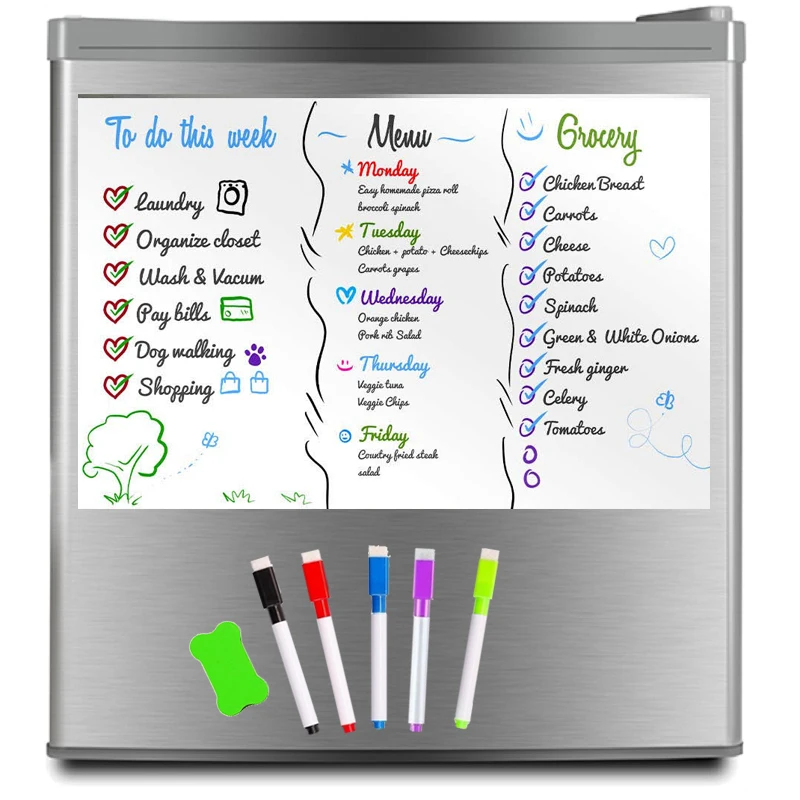 Vinyl Magnetic White Board Dry Erase Whiteboard for Fridge Magnets School White Boards Office Writing Board Kids Drawing Board office school supplies self adhesive writing message white board removable decorsticker kids drawing painting toy for whole wall