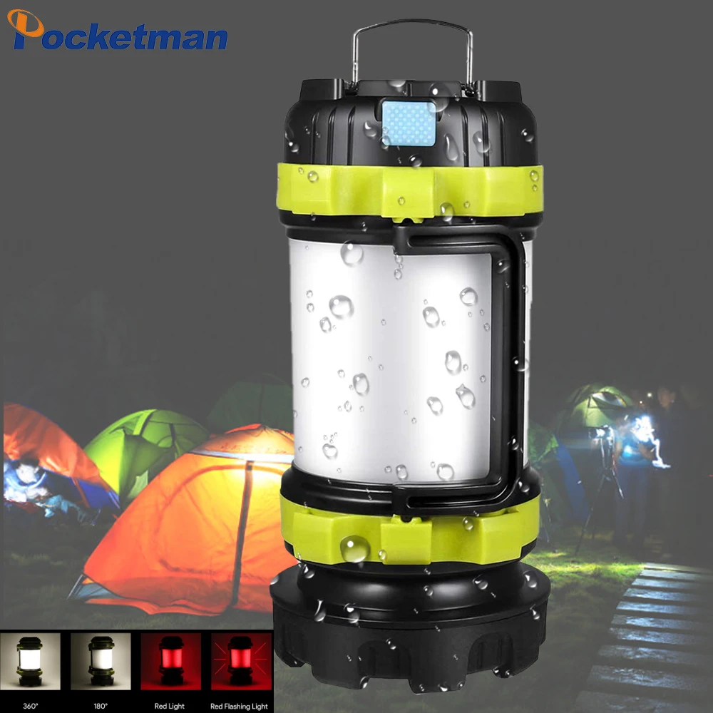 

Camp Lantern LED Camping Light USB Rechargeable Flashlight Dimmable Spotlight Work Light Waterproof Searchlight Emergency Light
