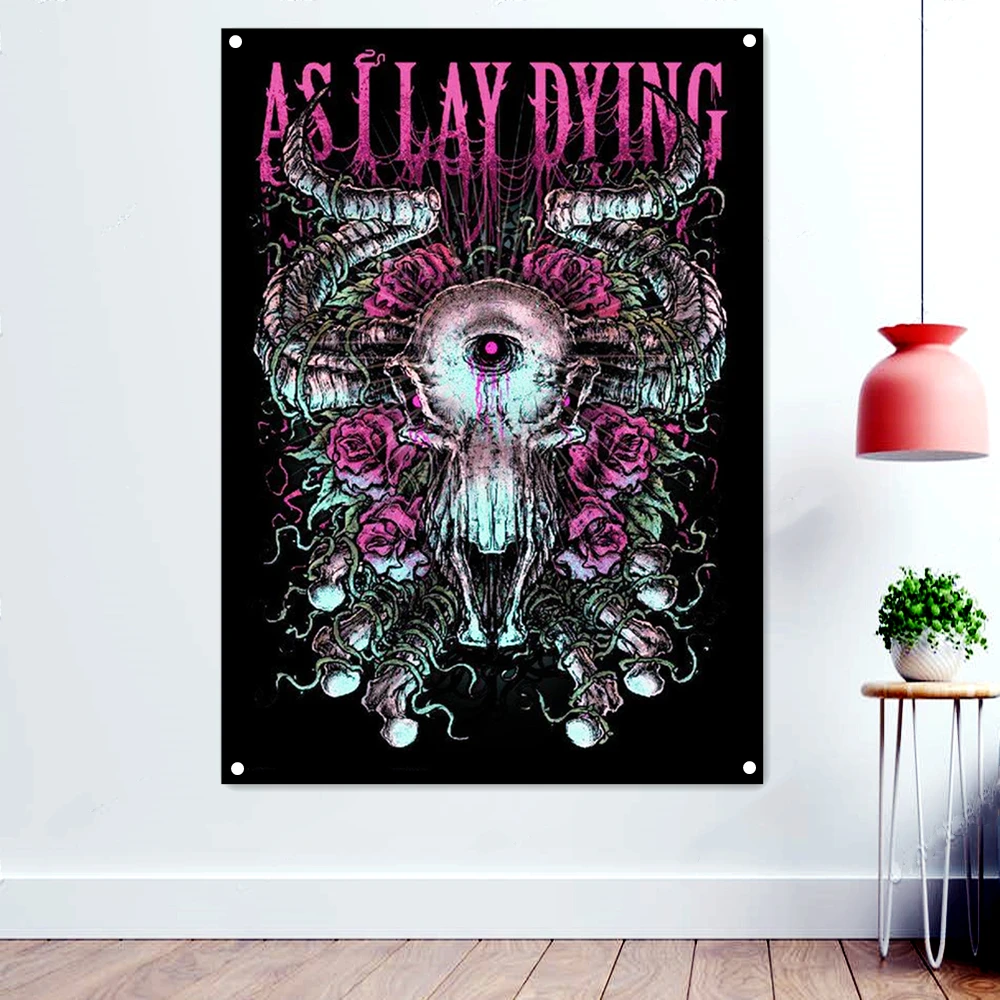 

SAILAY DYING! Death Metal Artist Flags Vintage Decorative Banners Bloody Horror Art Skull Tapestry Rock Band Poster Wall Hanging