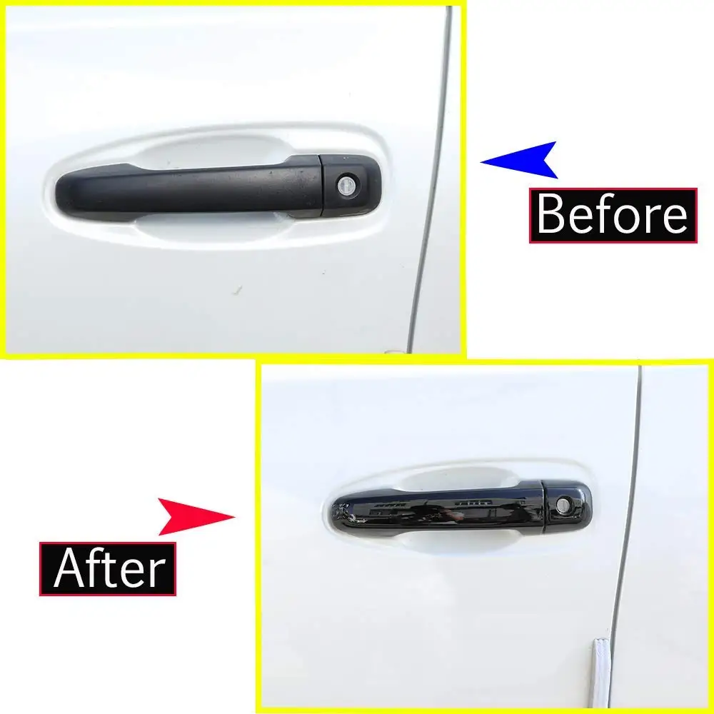 Черная хромированная крышка ручки двери из АБС-пластика автомобильные
