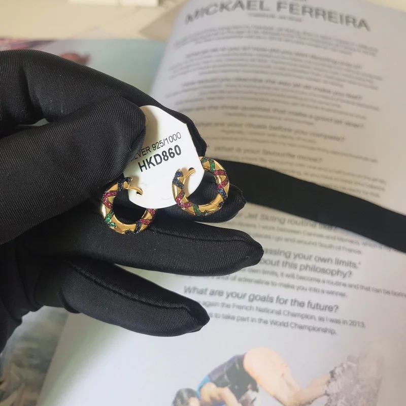 Модный шарм копия 1:1 желтый маленький разноцветный обруч серьги женские