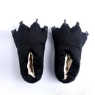 2021 зимние фланелевые детские тапочки в виде лап животных кигуруми в виде единорога забавные Черные тапочки для дома обувь для девочек домашняя одежда для мальчиков