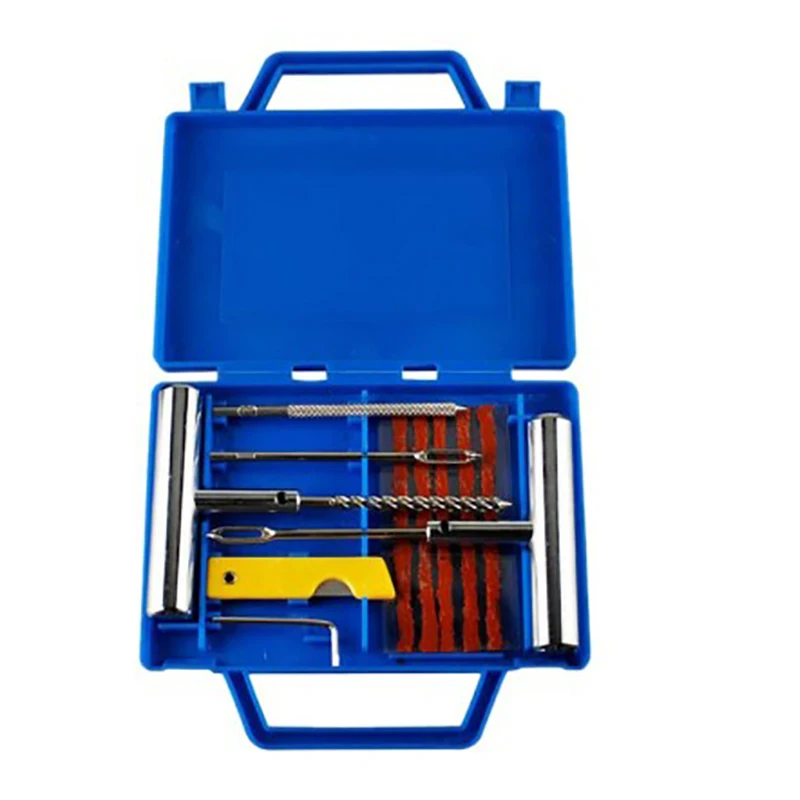 

11pcs Car Tire Puncture Repair Kit Professional Portable Motorcycle Bike Tyre Repair Kit Emergency Heavy Duty Tubeless Plug Set