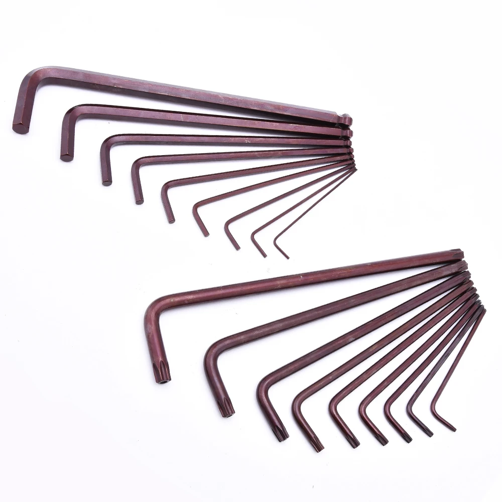 Hexagon Keys Allen Wrench Twin Pack T10-50 S2 Steel H1.5-10 Ball-End Metric Key 18Pcs Trx Star Long Torx Set D40 | Инструменты