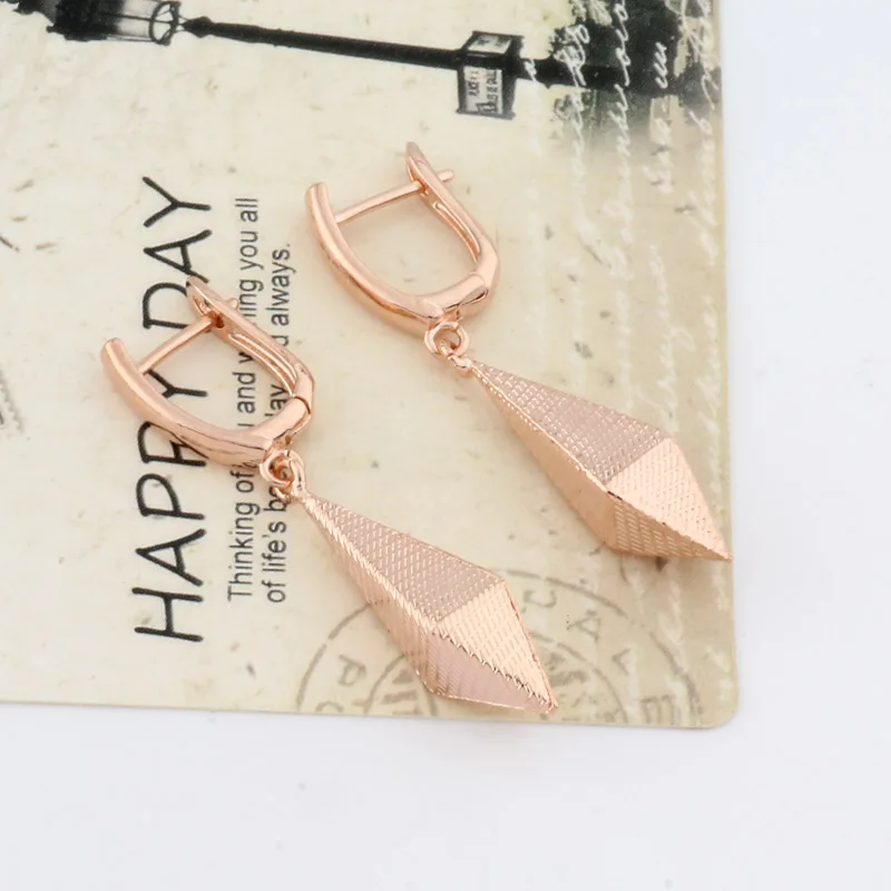 Лидер продаж винтажные дизайнерские подвески серьги цвета розового золота 585