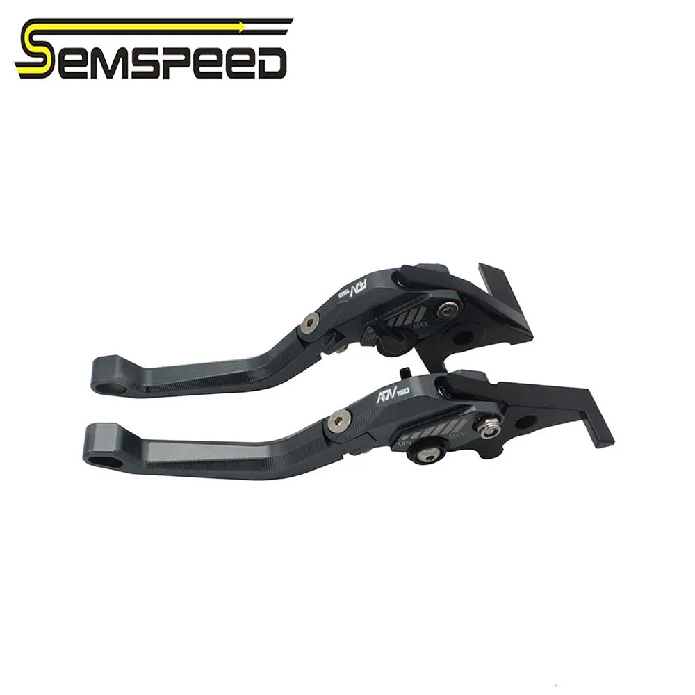 

SEMSPEED ADV150 logo 3D Rhombus Left Right Folding Levers Motorcycle Foldable Brakes Levers For Honda adv150 ADV 150 2019 2020