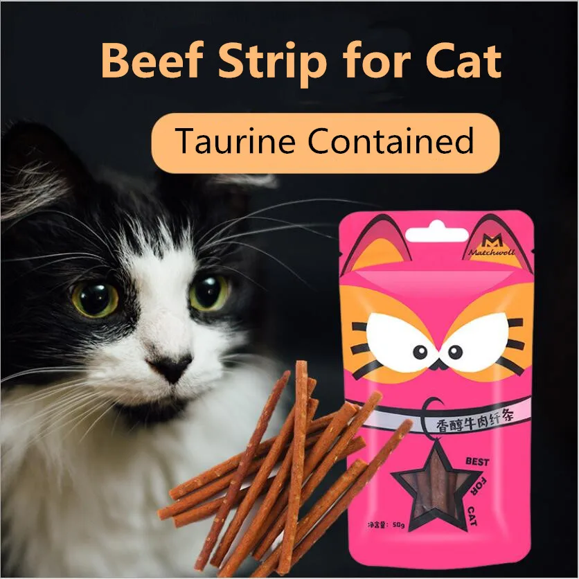 Добавить Таурин говядины полосы кошка закуски мягкие легко кусать молярная