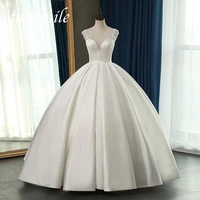 fansmile new high quality vestido de noiva satin wedding dresses 2020 plus size customized wedding gowns bridal dress fsm 081f