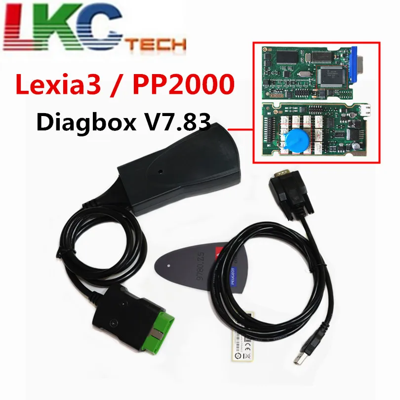 Испания запас! Lexia3/PP2000 Diagbox V7.83 полные чипы с 921815C прошивкой V48/V25 Lexia3 для Citroen/peugeot диагностический инструмент