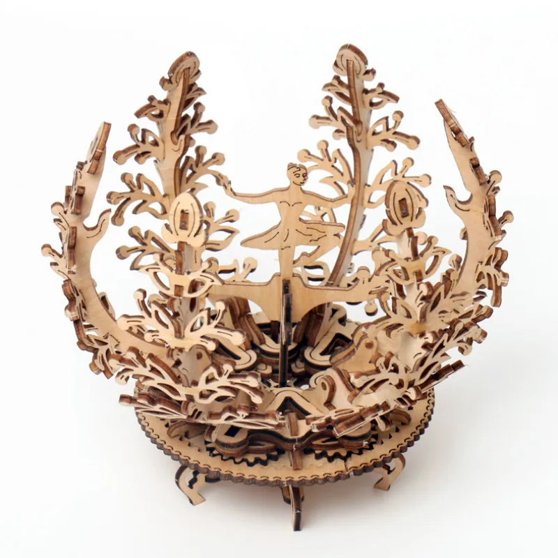 2020 Diy деревянный механический трансмиттер женский цветок вращающаяся