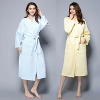 men and women cotton couple bathrobe robes spring white robe gown plus size cotton waffle couple bathrobe