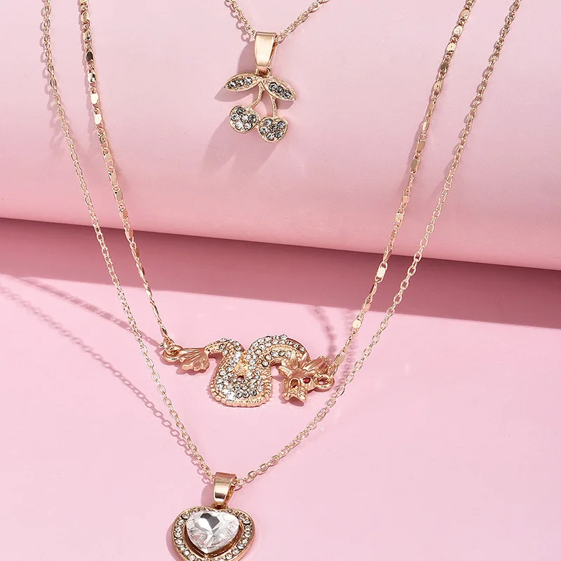 3 шт./компл. женский пляжный комплект ожерелий в стиле ретро подвеска виде сердца