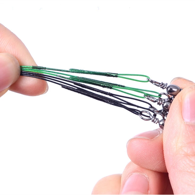 10 шт./лот рыболовная леска из нержавеющей стали с поворотным