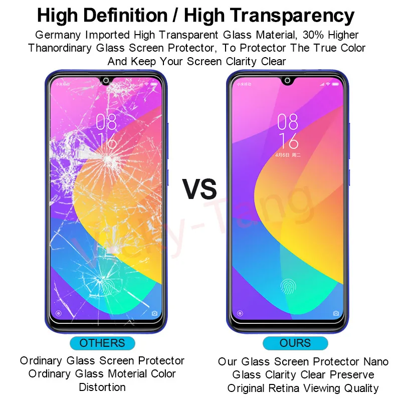 2.5D Tempered Glass for Xiaomi Mi CC9 Screen Protector 9H Case On Phone Protective For CC9e MiCC9 C9 Cover | Мобильные телефоны и