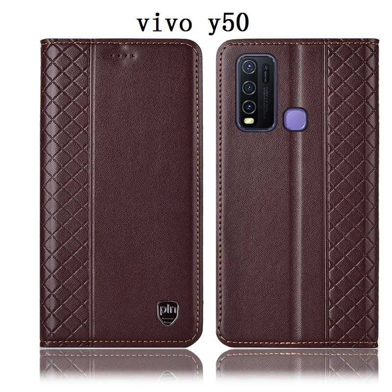 

Genuine Leather holster cover credit card slot holder for ViVO Y9S/ViVO Y7S Phone Case For ViVO Y5S/ViVO Y50 flip cover coques