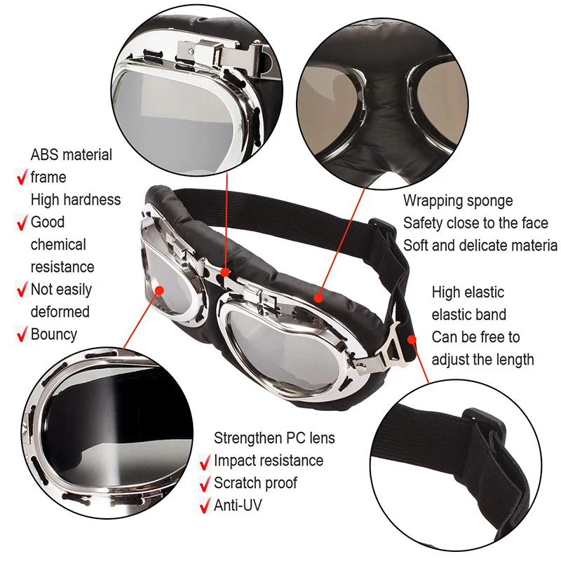 Ретро защитные очки для мотоциклистов винтажные мото классические Harley Pilot