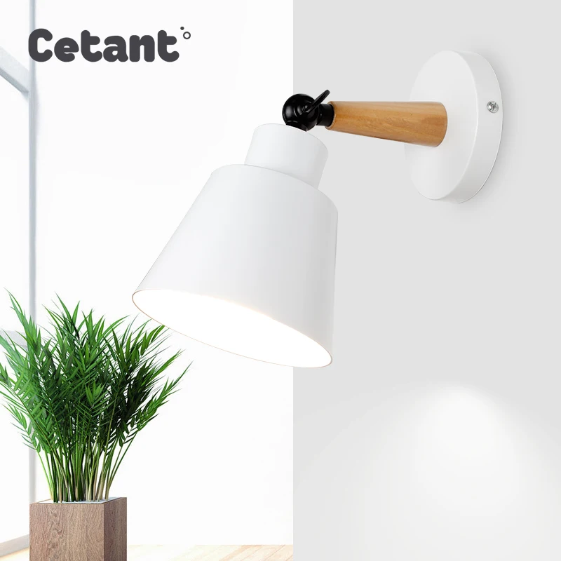 Настенный светильник в скандинавском стиле деревянный настенный светодиодный